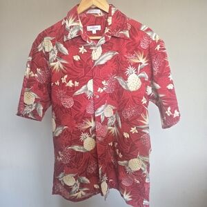 Pierre Cardin Red Pineapple Print Men's Shirt